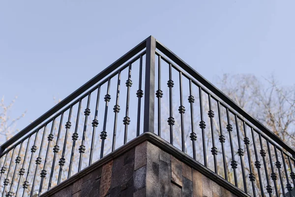 Modern Metal Railings Handrails Loft Style Metal Treated Primer Corrosion —  Fotos de Stock