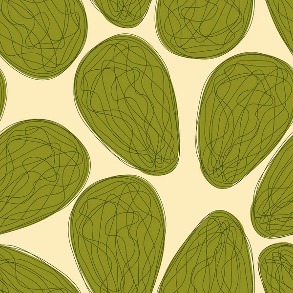 Avocado Wiederholt Muster Design Handgezeichnet Modernes Muster Für Packpapier Oder — Stockvektor