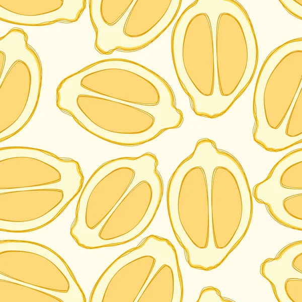 Modèle Répétition Citron Fond Dessiné Main Motif Agrumes Pour Papier — Image vectorielle