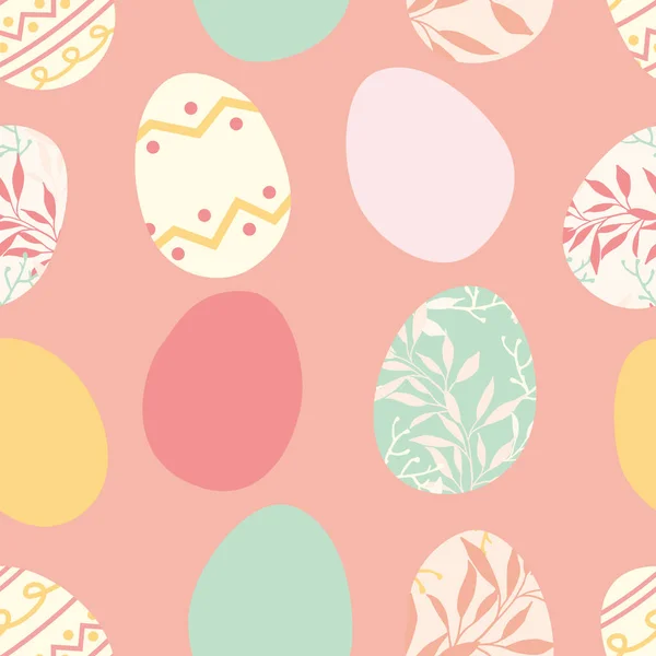 Easter Eggs Repeat Pattern Design Hand Drawn Background Holidays Pattern — Stock Vector