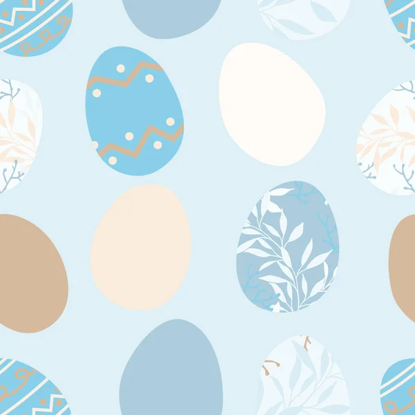 Easter Eggs Repetir Design Padrão Fundo Desenhado Mão Padrão Feriados — Vetor de Stock