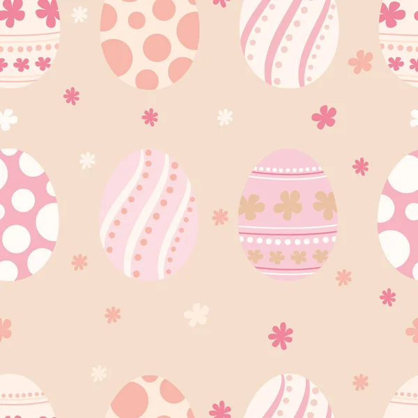 Easter Eggs Repeat Pattern Design Hand Drawn Background Holidays Pattern — Stock Vector