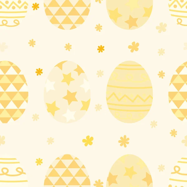 Easter Eggs Repeat Pattern Design Hand Drawn Background Holidays Pattern — Stock Vector