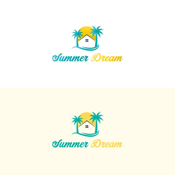 Travel Logo Vector Illustration Vacation Logo Design Summer Dream Logo — Wektor stockowy