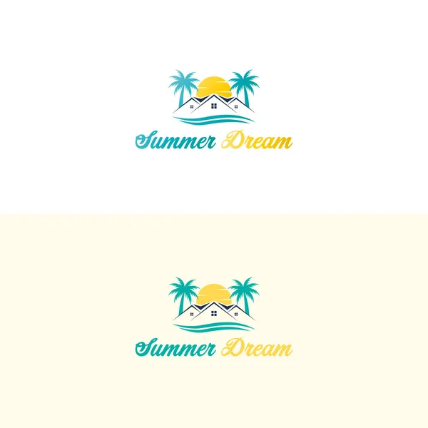 Ilustração Vetor Logotipo Viagem Design Logotipo Férias Summer Dream Logo —  Vetores de Stock