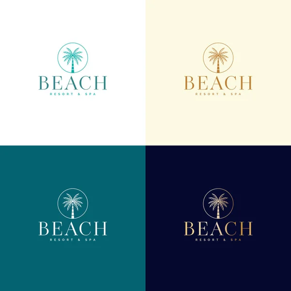 Vector Logo Template Palm Tree Abstract Summer Vacation Icon Emblem — стоковый вектор