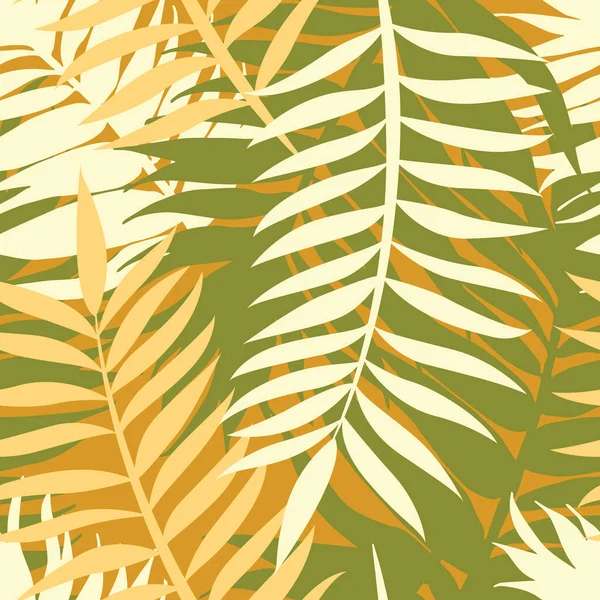 Belle Branche Feuilles Tropicales Design Motif Sans Couture Feuilles Tropicales — Image vectorielle