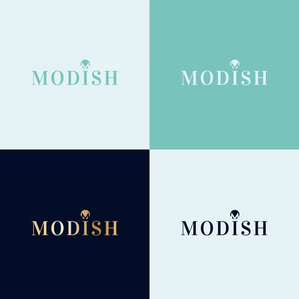 摘要线性标识设计模板 美感时尚奢华企业标志 字母M图标 Modish Logo Design — 图库矢量图片