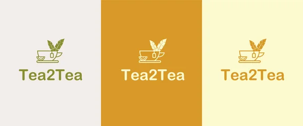Návrh Vektorové Ikony Loga Pro Šálek Čaje Tea Element Kávové — Stockový vektor