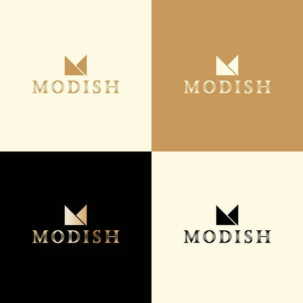 摘要线性标识设计模板 美感时尚奢华企业标志 字母M图标 Modish Logo Design — 图库矢量图片