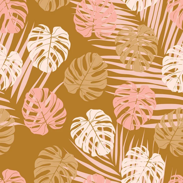 Belles Branches Tropicales Motifs Feuilles Bon Pour Les Impressions Emballage — Image vectorielle