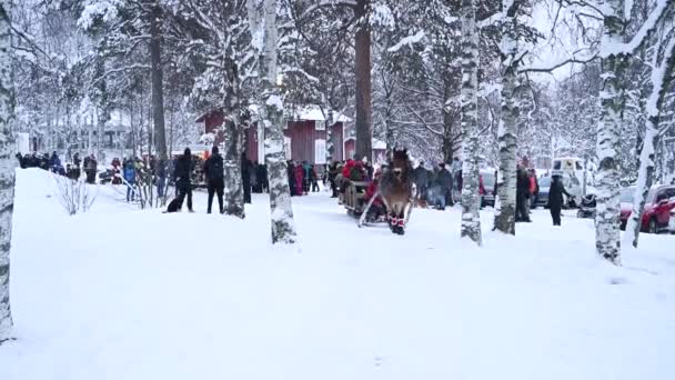 Umea Sveç Aralık 2021 Noel Baba Peri Masalı Için Çocuklar — Stok video