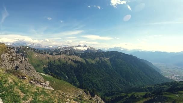 Час Літніх Канікул Гірський Природний Панорамний Ландшафтний Туризм Пригода Молодого — стокове відео
