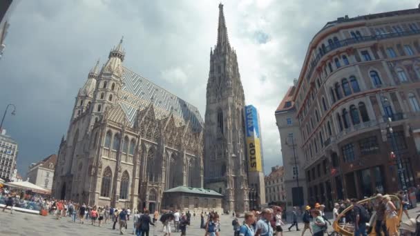 Vienna Austria June 2022 Slow Motion Stephen Cathedral Wien Vienna — стоковое видео