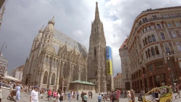 Vienna Austria June 2022 Slow Motion Stephen Cathedral Wien Vienna — стокове відео
