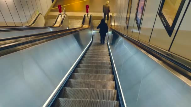 Escalator Shopping Center Airport Station Video Automatic Escalator Subway — Vídeos de Stock