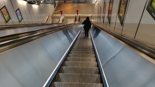 Escalator Shopping Center Airport Station Video Automatic Escalator Subway — Stockvideo