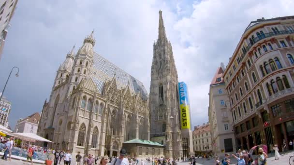 Vienna Austria June 2022 Slow Motion Stephen Cathedral Wien Vienna — Vídeo de stock