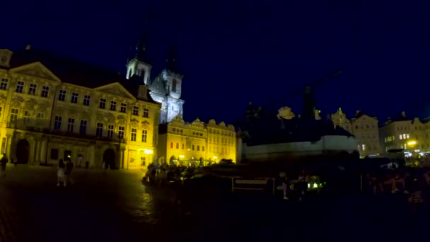 Prague République Tchèque Juin 2022 Nuit Illuminations Intemporelles Place Magique — Video