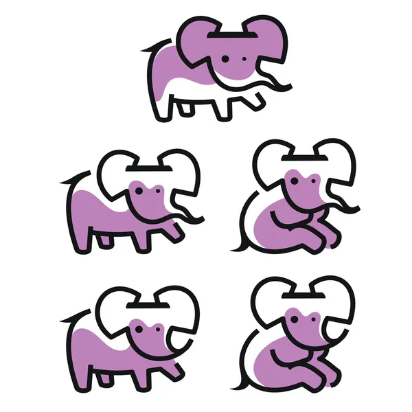 Logo de elefante de dibujos animados — Archivo Imágenes Vectoriales