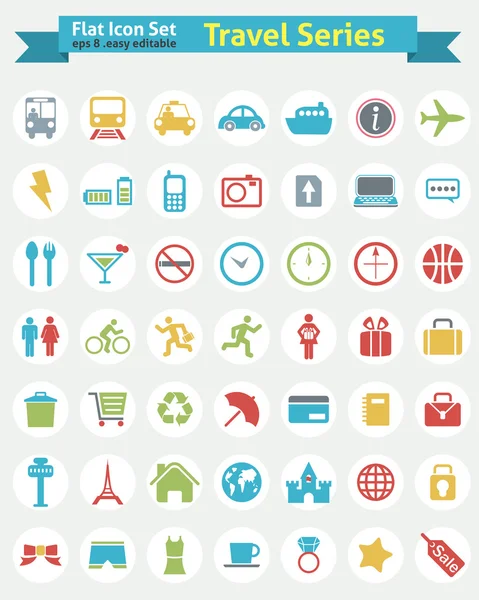 Platte pictogram--reizen serie — Stockvector