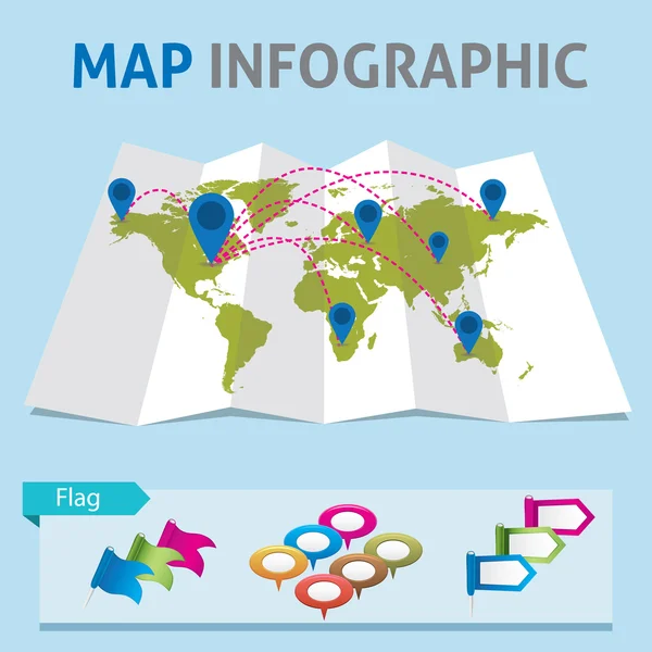 Karteninfografik — Stockvektor