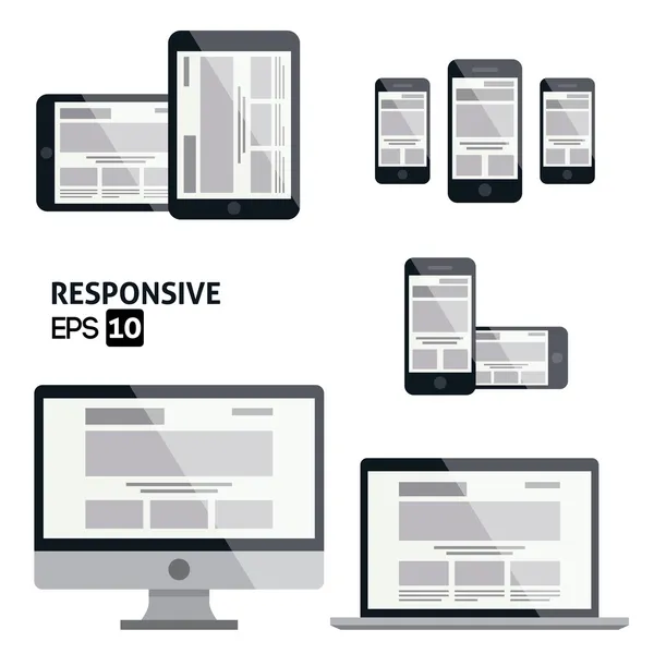 Responsive Web Design - Glossy Icon — Stock Vector