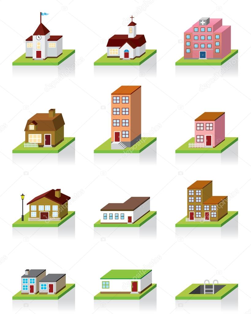 Vector Building Icon -- 3D Illustration