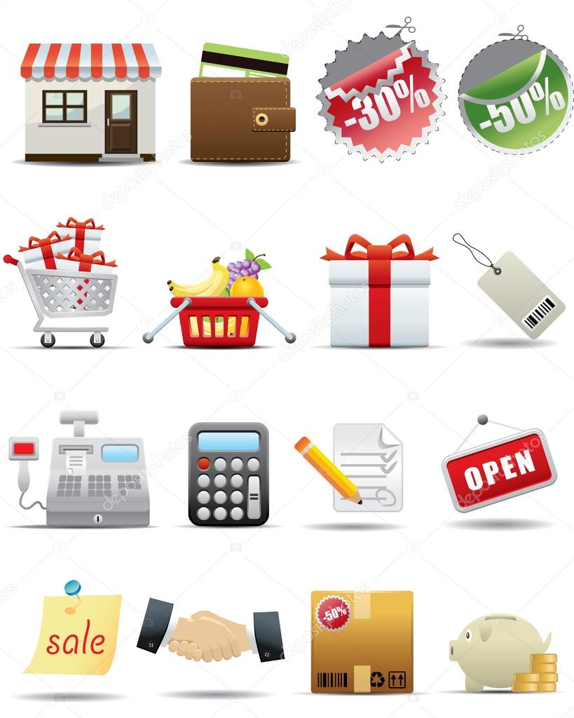 Vector Shopping and Consumerism Icon Set