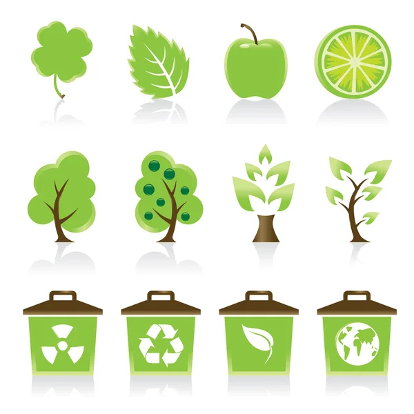 Set de 12 iconos ecológicos para tu idea de diseño — Vector de stock