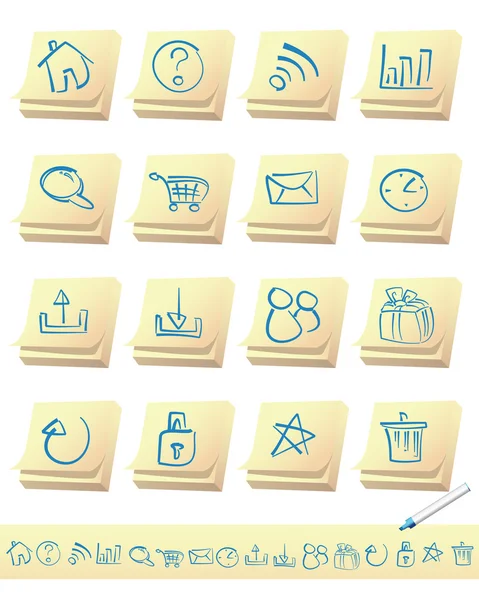 在备注纸上手写样式图标 — 图库矢量图片
