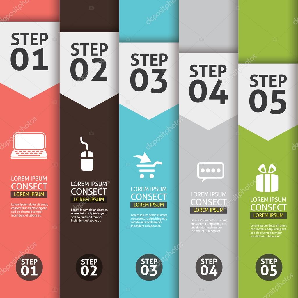 Banner Infographics (Vector Background Number Options Banner, creative design)