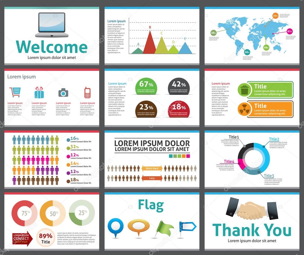 presentation template - business company slide show design - vector editable