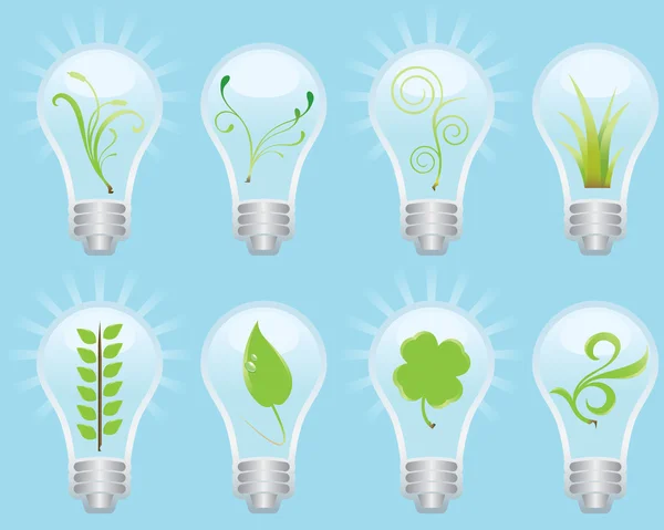 Green Bulb Concept — Stock Vector