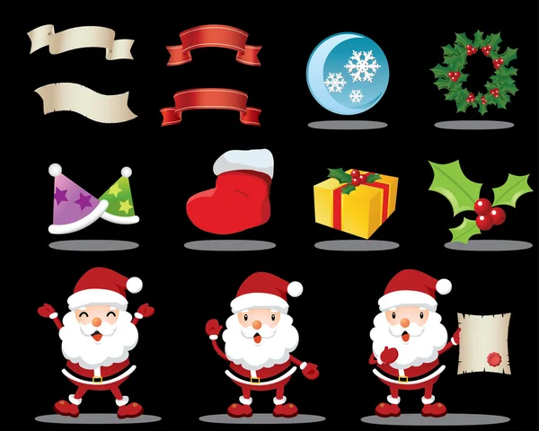 Encantadores iconos de Navidad — Vector de stock