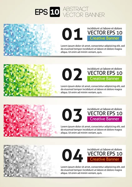 다채로운 종이 접기 스타일 번호 옵션 배너 & 카드. — 스톡 벡터