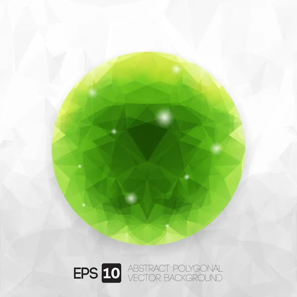 Vetor moderno origami abstrato design poligonal (Esfera Verde ) —  Vetores de Stock