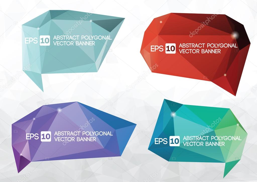 A collection of vector modern abstract origami polygonal banner