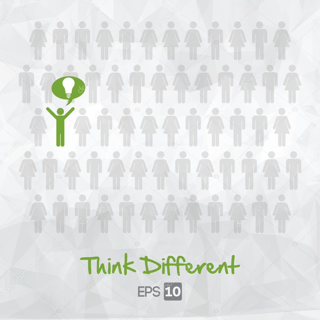 illustration of people icons, think different, vector illustrati