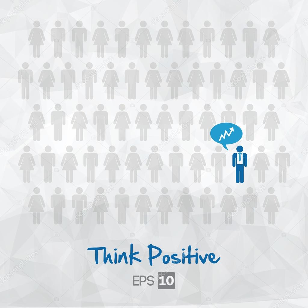 illustration of people icons, think positive, vector illustratio