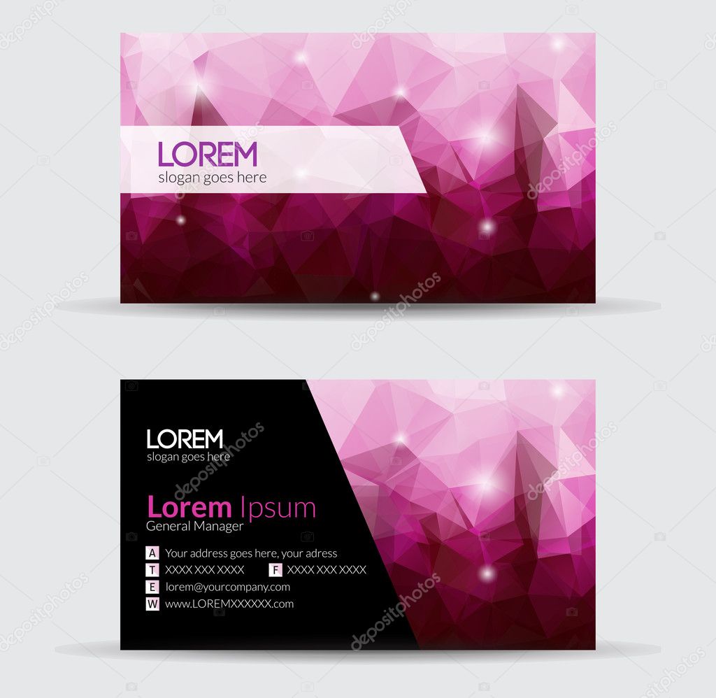 Business Cards - Abstract polygonal background