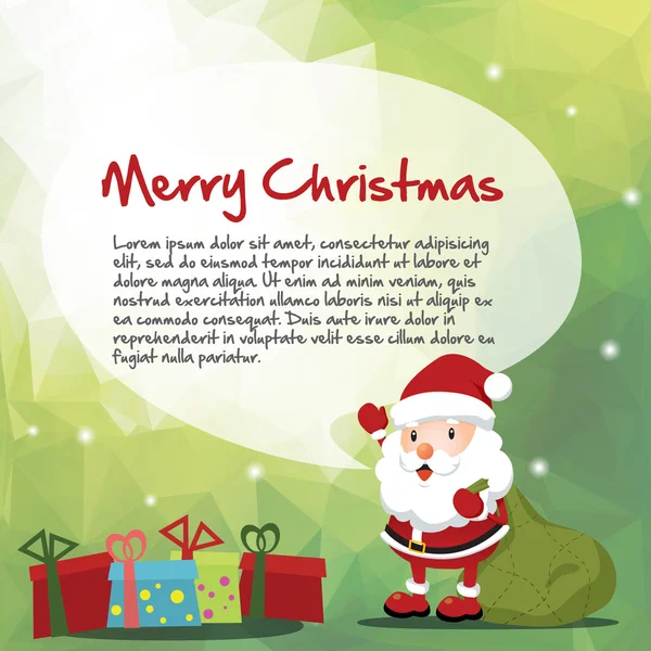 Santa e mensagem de Natal — Vetor de Stock