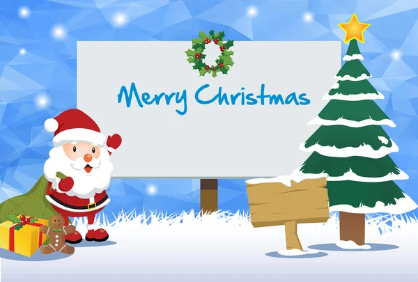 Natal Billboard e feliz Santa Theme —  Vetores de Stock