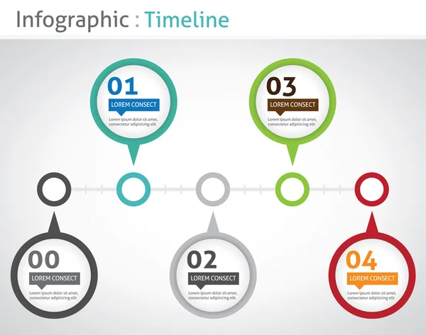 Linha do tempo do infográfico — Vetor de Stock