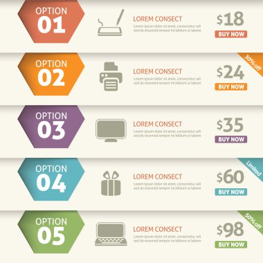 Option and price infographic clipart