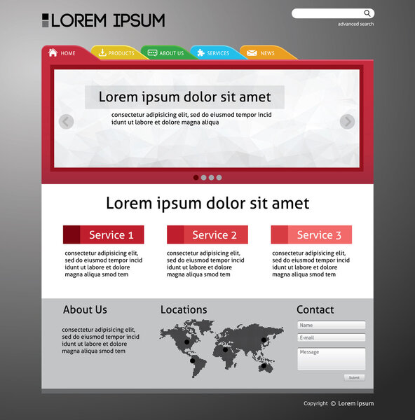 Web Design Website Elements Dark Template