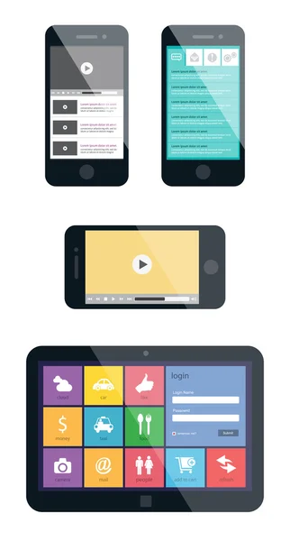デバイスの平らな ui — ストックベクタ