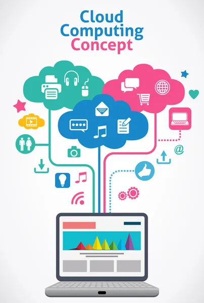 Concept de Cloud Computing — Image vectorielle