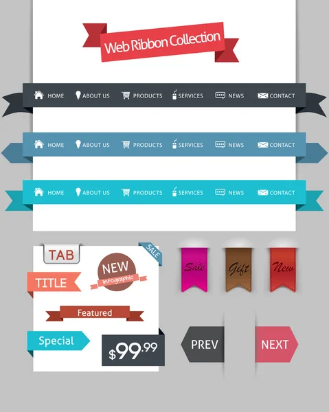 Web lint collectie — Stockvector