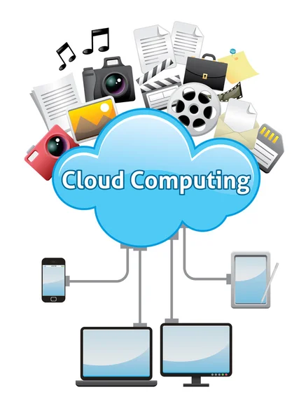 Cloud computing concept de fond abstrait — Image vectorielle